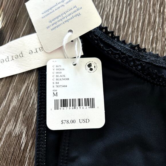 NWT Mare Perpetua Free People Dusk Black String Bikini Bottoms Size Medium Swim - Picture 5 of 16